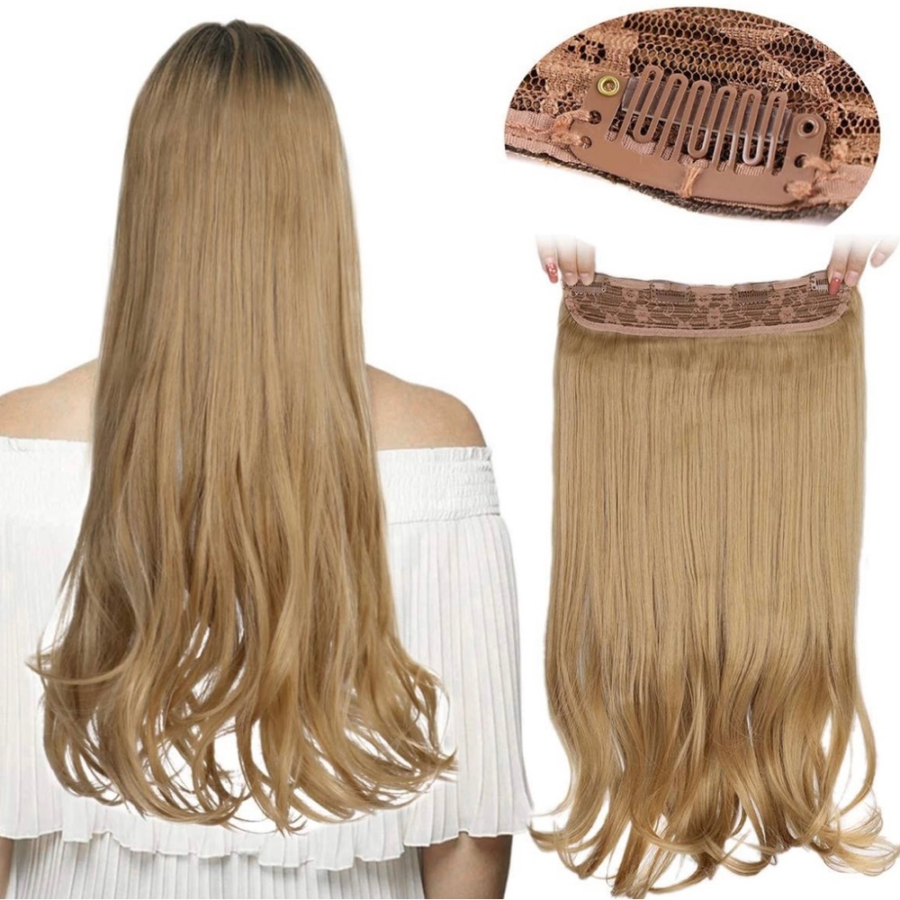 24 inch fish line band halo hair extension